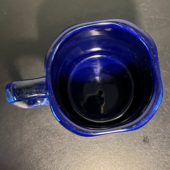 Cobalt Blue Bubble Glaze Marbleized Mug ~ Pewter Medallion w/ Moose  ~ LINYI - Picture 11 of 13